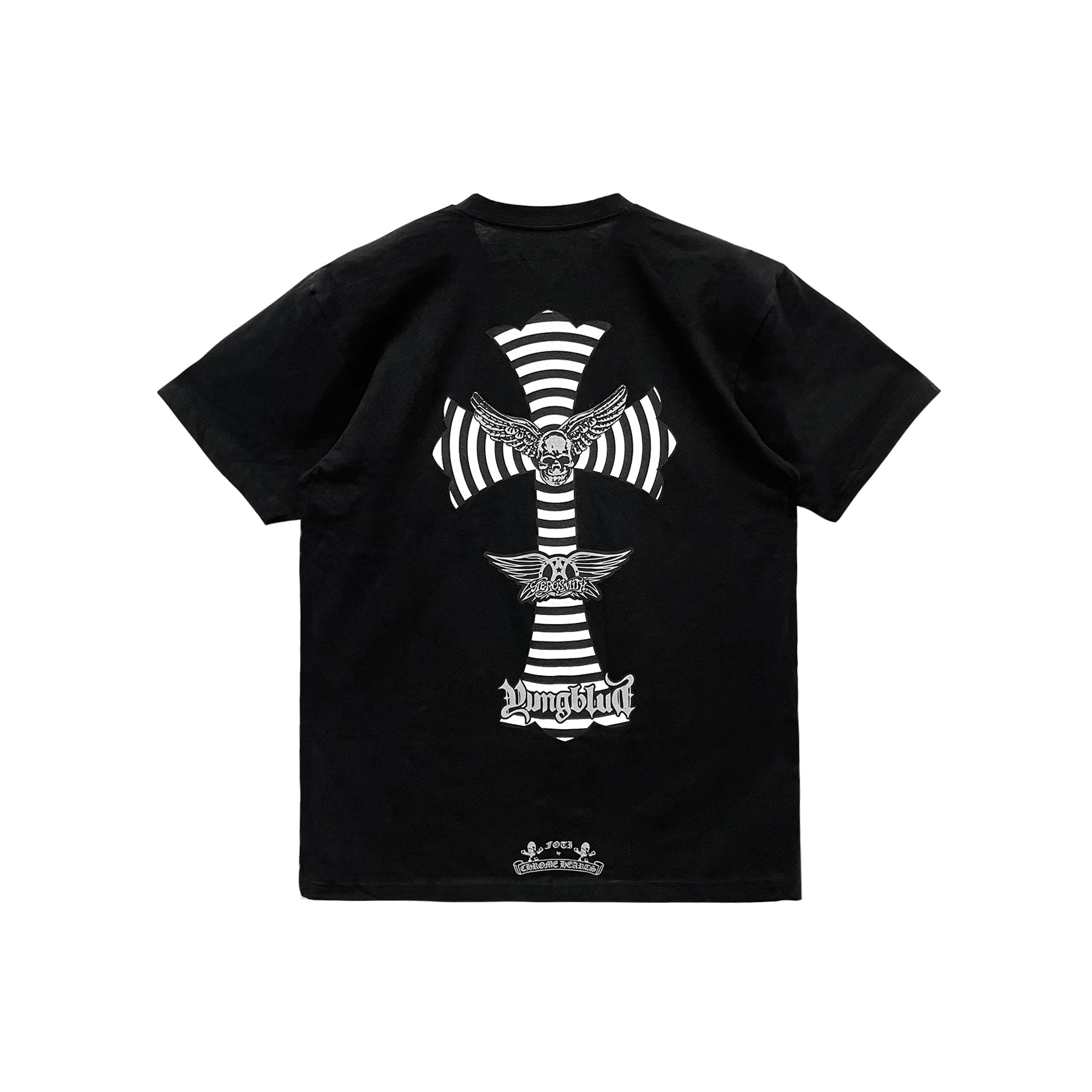 Chrome Hearts Foti Yungblud Aerosmith Cross Black Short Sleeve Tee