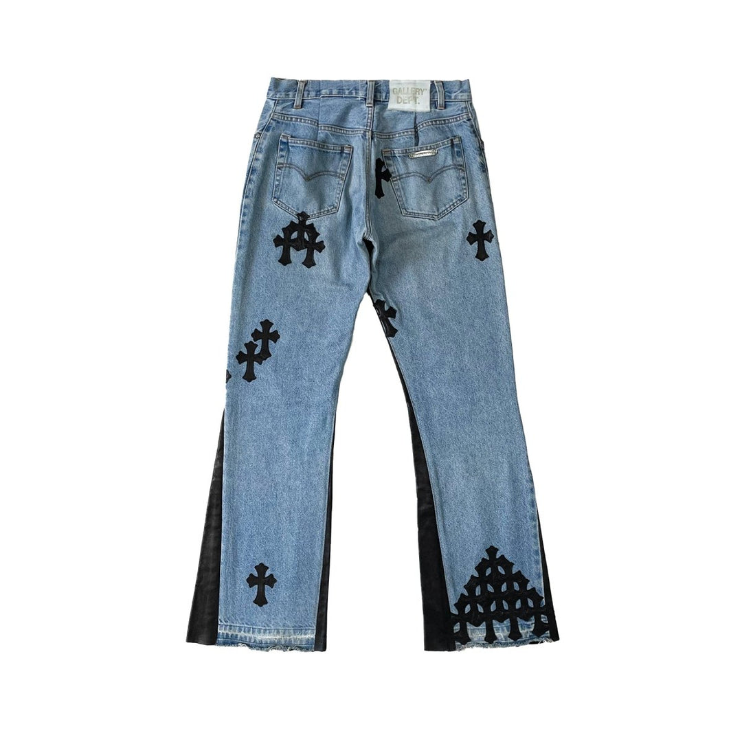 Chrome Hearts Gallery Dept Cross Patch Flare Denim Jeans - SHENGLI ROAD MARKET