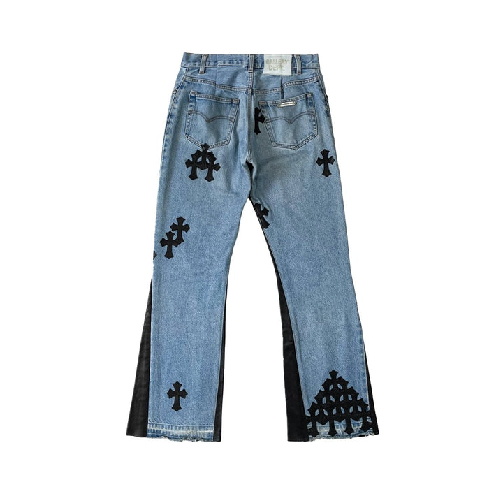 Chrome Hearts Gallery Dept Cross Patch Flare Denim Jeans - SHENGLI ROAD MARKET