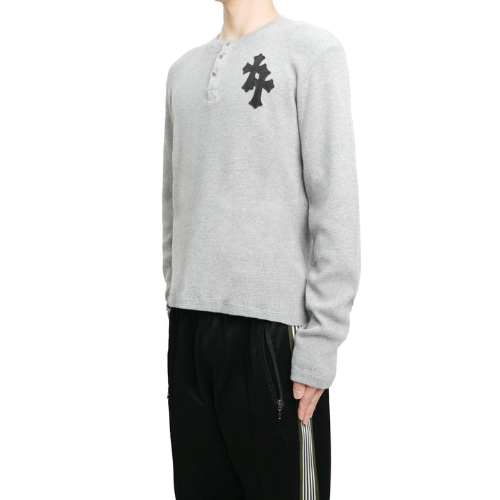Chrome Hearts Gray Waffle Thermal Leather Cross Long Sleeve T-Shirt - SHENGLI ROAD MARKET