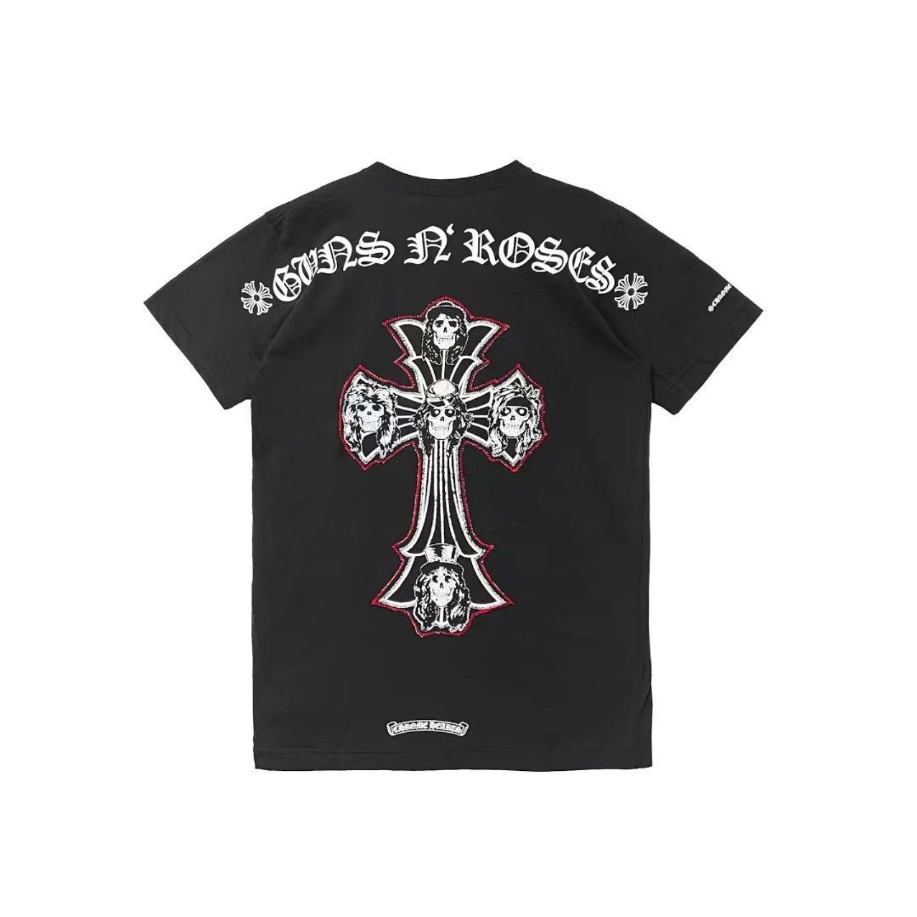 Chrome Hearts Gun N' Roses Black Cross Logo Short Sleeve Tee – SHENGLI ROAD  MARKET, image size:1800x1800