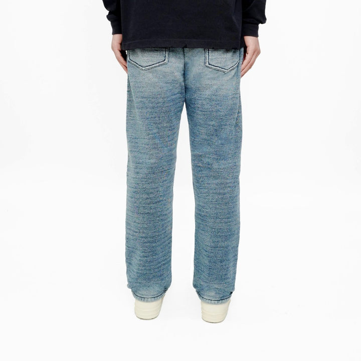 Chrome Hearts Heavy Knit Light Wash Denim Sweat Pants - SHENGLI ROAD MARKET
