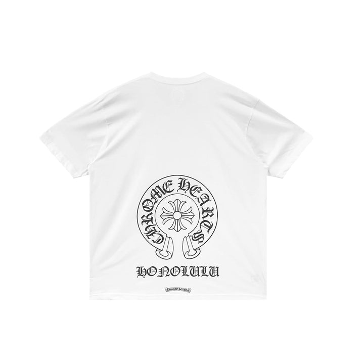 Chrome Hearts Honolulu Exclusive Horseshoe White Short Sleeve Tee - SHENGLI ROAD MARKET