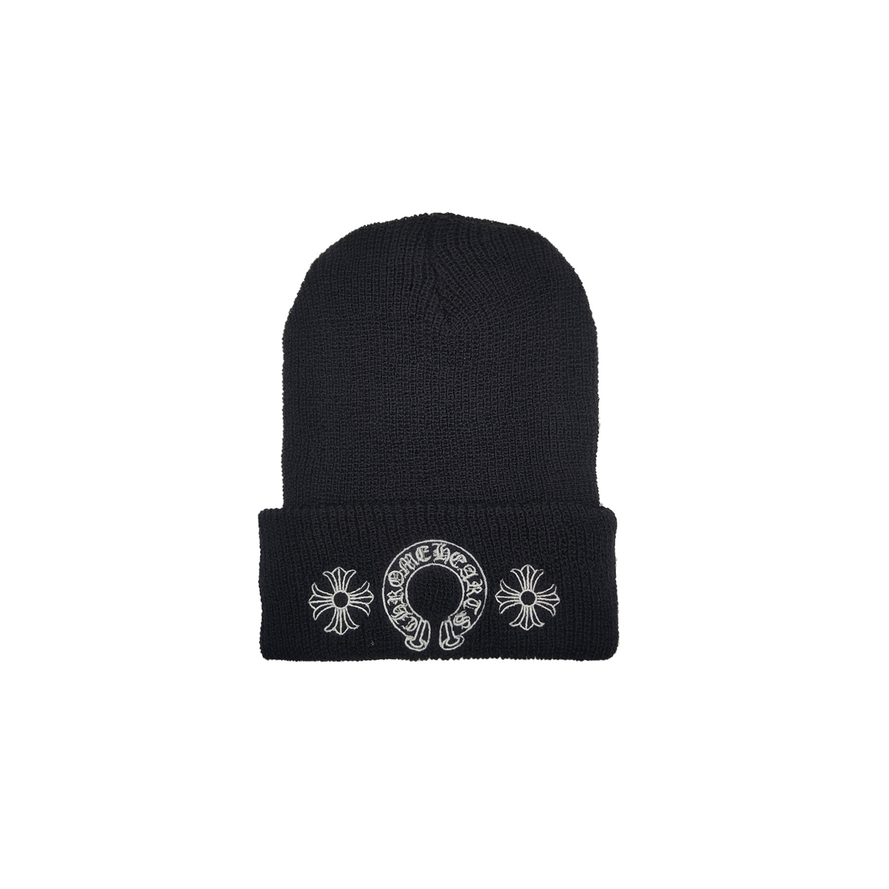 Chrome Hearts Horseshoe Embroidered Black Beanie - SRM – SHENGLI