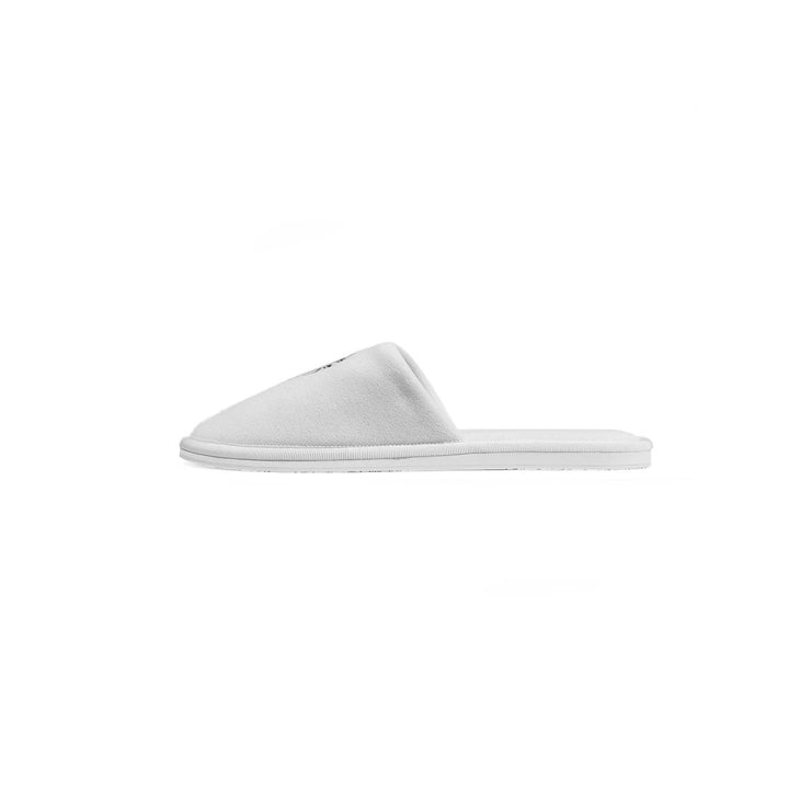 Chrome Hearts Horseshoe Embroidered White Slippers - SHENGLI ROAD MARKET