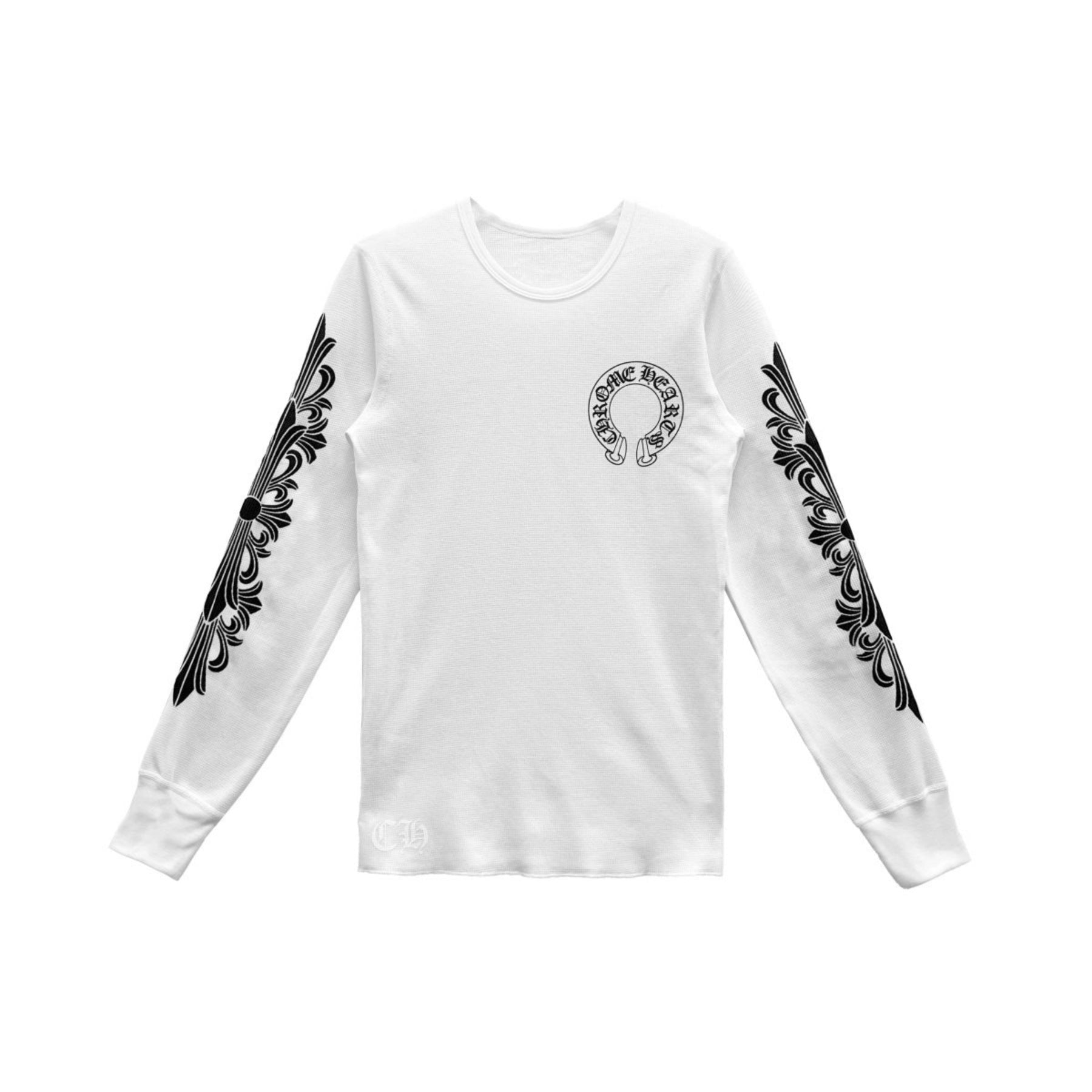 Chrome Hearts Horseshoe Floral Sleeve Waffle Thermal Tee - SRM