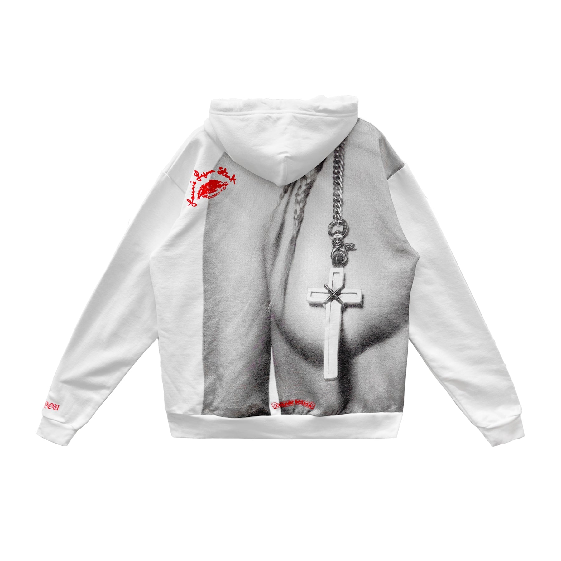 Chrome Hearts Limited Portrait Print Red Letter Pullover Hoodie