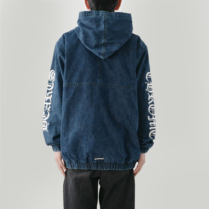 Chrome Hearts Leather Cemetery Triple Cross Denim Quarter - Zip Jacket - SHENGLI ROAD MARKET