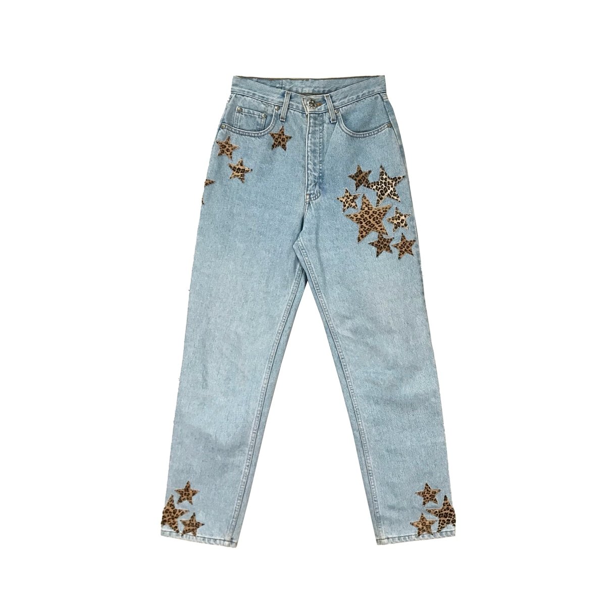 Chrome Hearts Leopard Star Patches Denim Jeans - SRM
