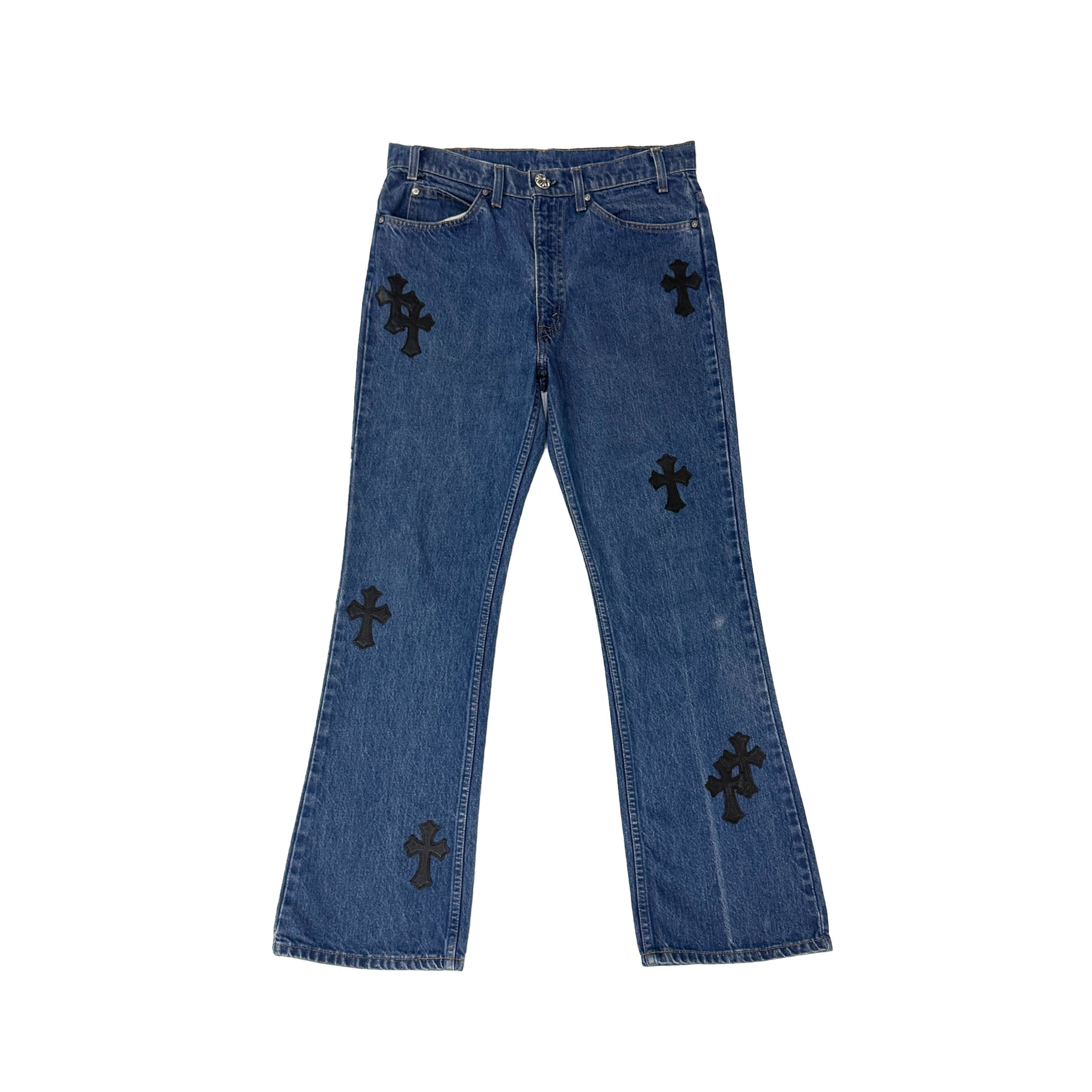 Chrome Hearts Levi's 517 Black Cross Patch Denim Jeans - SRM