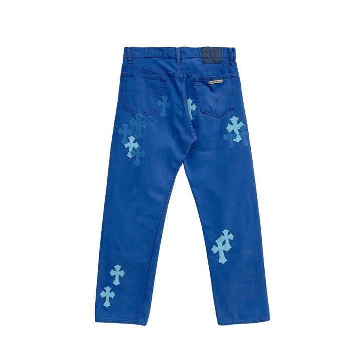 Chrome Hearts Levi's London Exclusive Blue Cross Patch Jeans - SHENGLI ROAD MARKET
