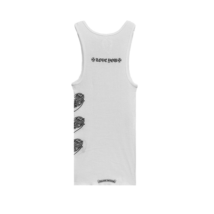 Chrome Hearts LOVE U Vine Heart White Rib Tank Top - SHENGLI ROAD MARKET