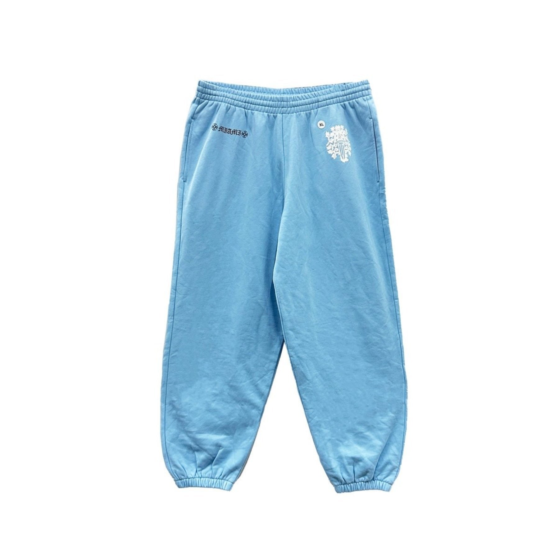 Chrome Hearts Miami Exclusive Blue Dagger Logo Sweatpants - SRM