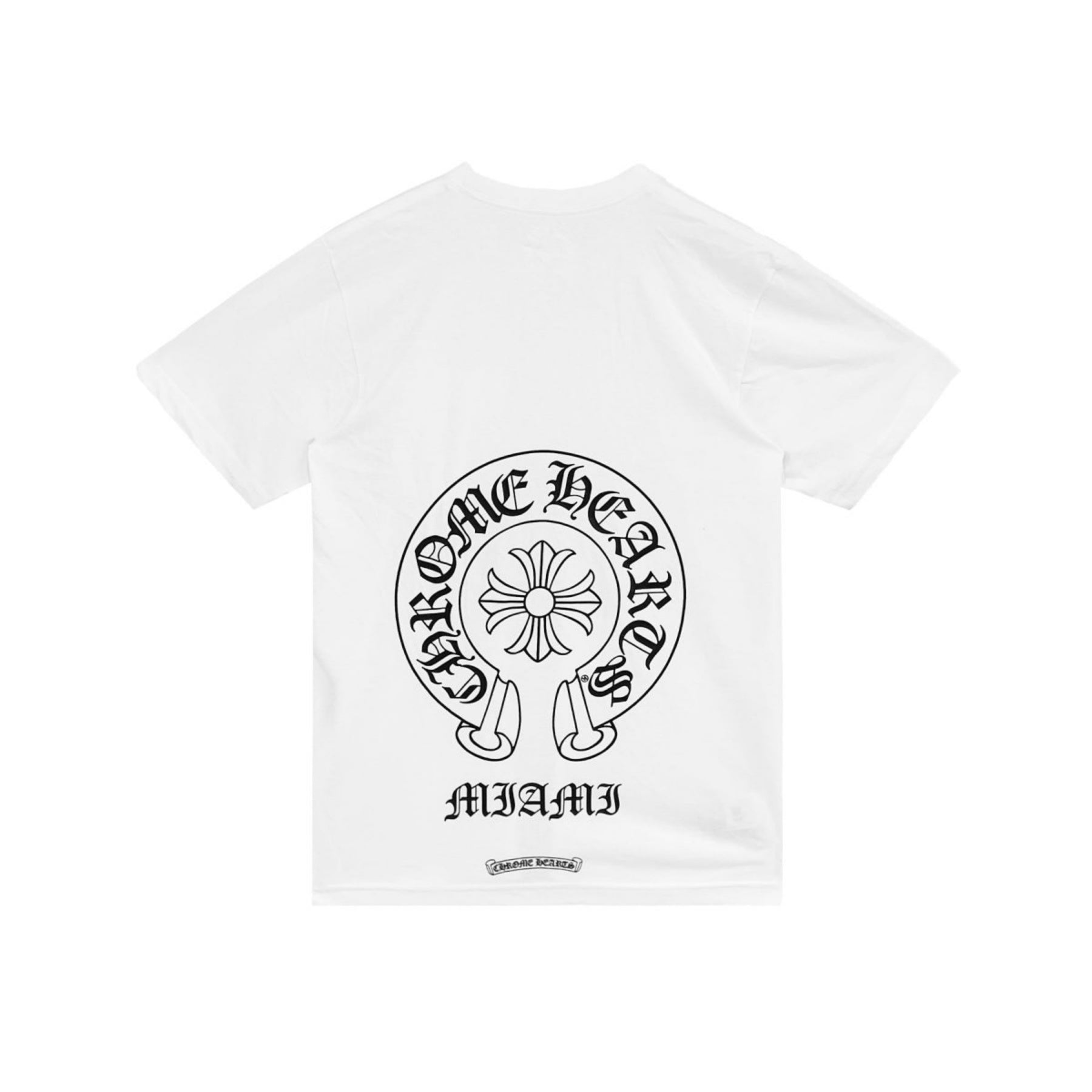 Chrome Hearts Miami Exclusive White Horseshoe Short Sleeve Tee