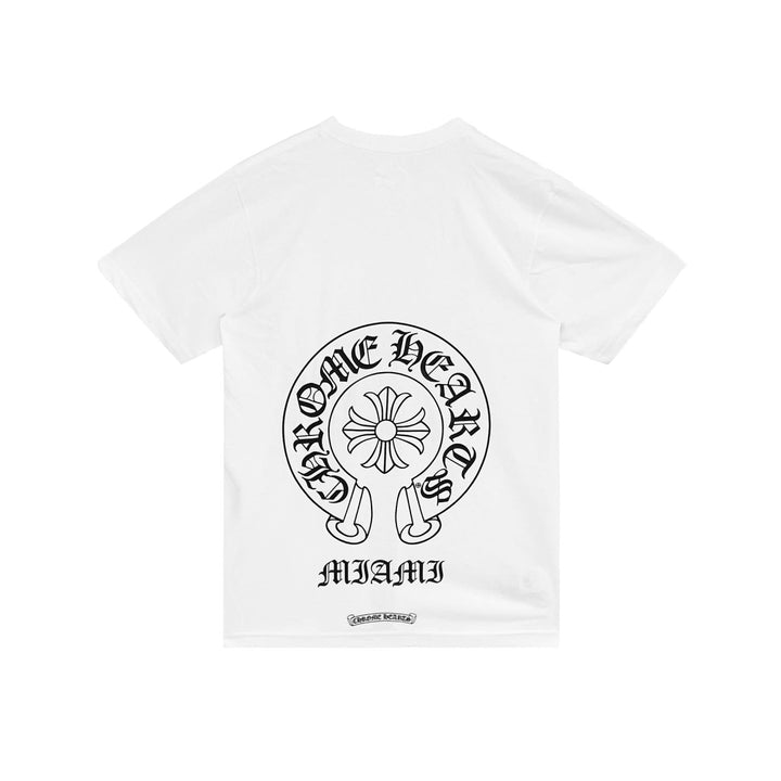 Chrome Hearts Miami Exclusive White Horseshoe Short Sleeve Tee - SHENGLI ROAD MARKET