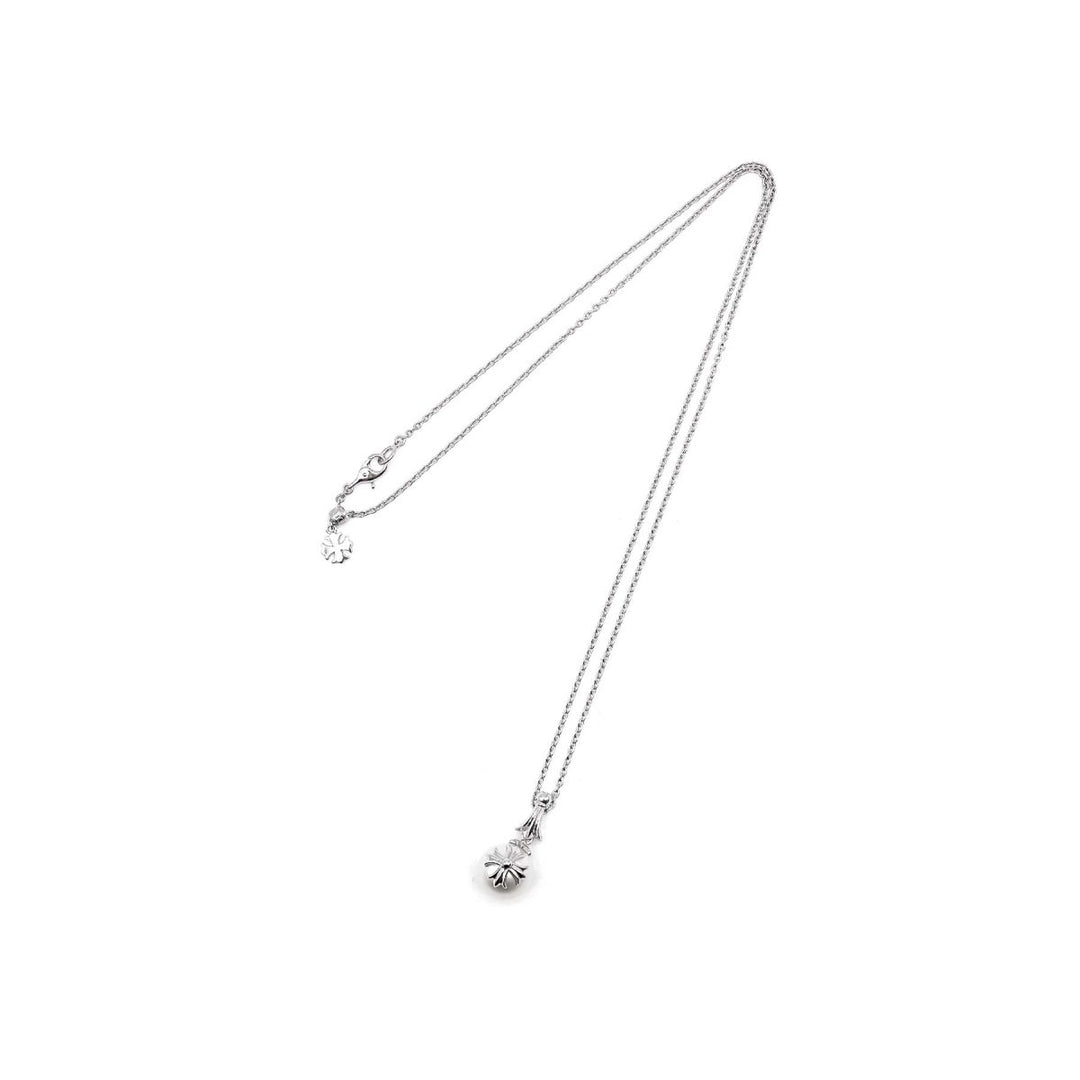 Chrome Hearts Mikimoto 18K White Gold Cross Pearl Necklace - SHENGLI ROAD MARKET