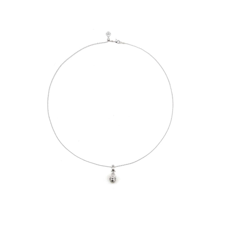 Chrome Hearts Mikimoto 18K White Gold Cross Pearl Necklace - SHENGLI ROAD MARKET