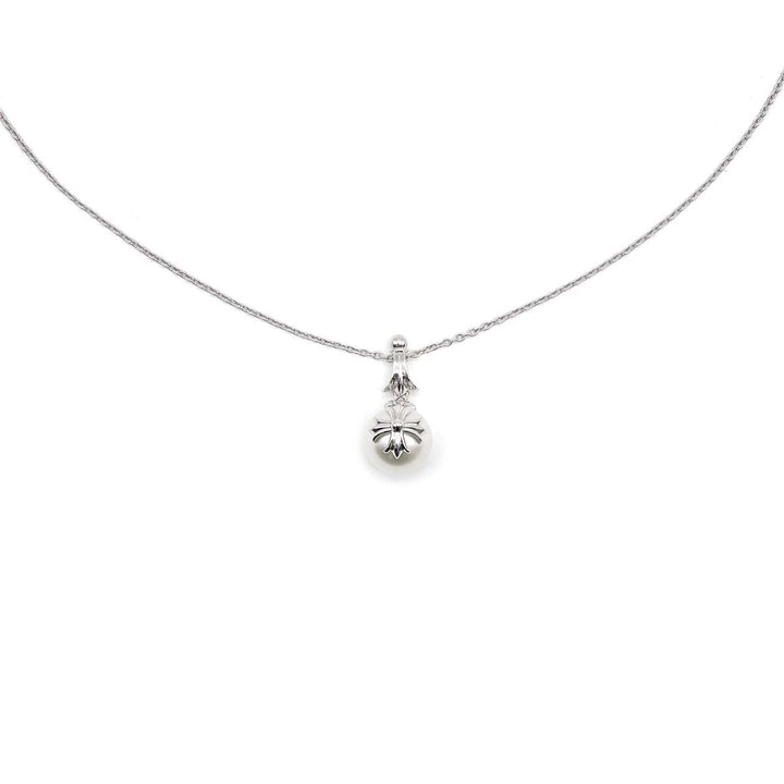Chrome Hearts Mikimoto 18K White Gold Cross Pearl Necklace - SHENGLI ROAD MARKET