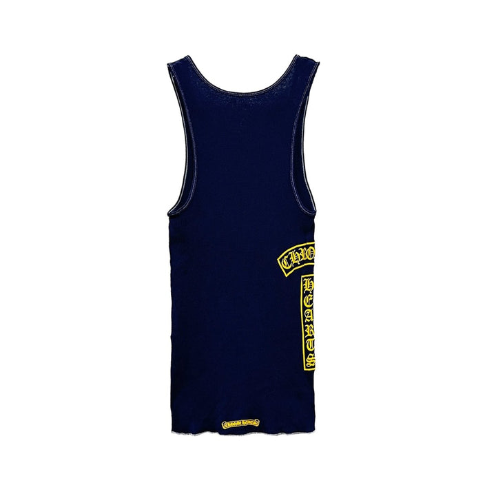 Chrome Hearts Navy Blue T-Bar Script Logo Tank Top - SHENGLI ROAD MARKET