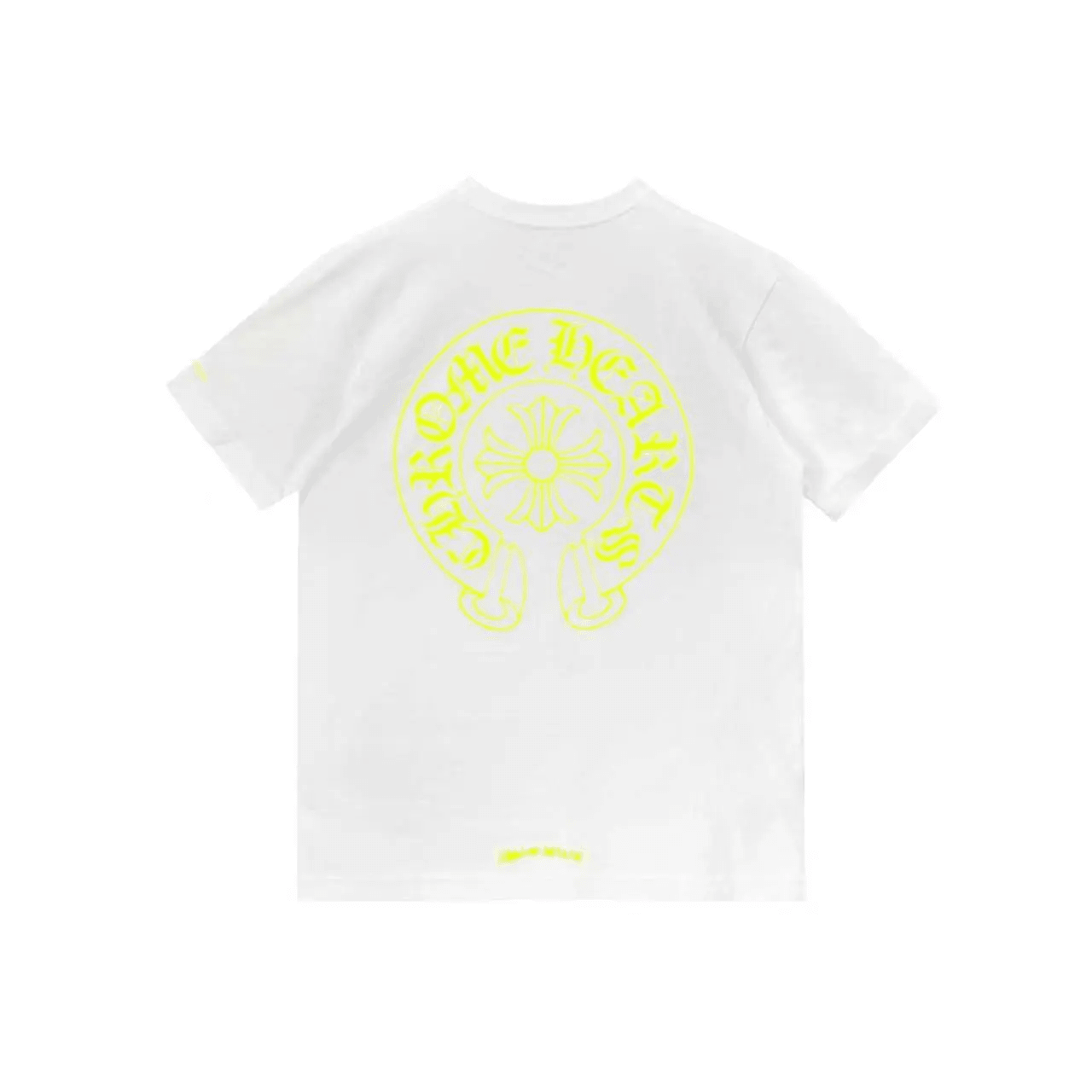 Chrome Hearts Neon Yellow Horseshoe Pocket Short Sleeve Tee - SRM