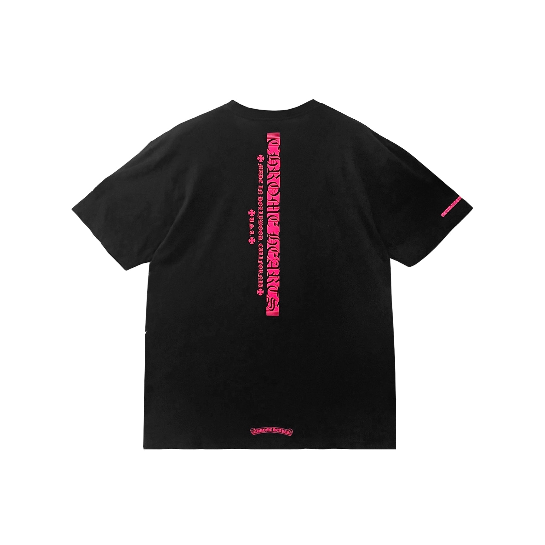 Chrome Hearts Pink Vertical Black Short Sleeve Tee - SRM – SHENGLI
