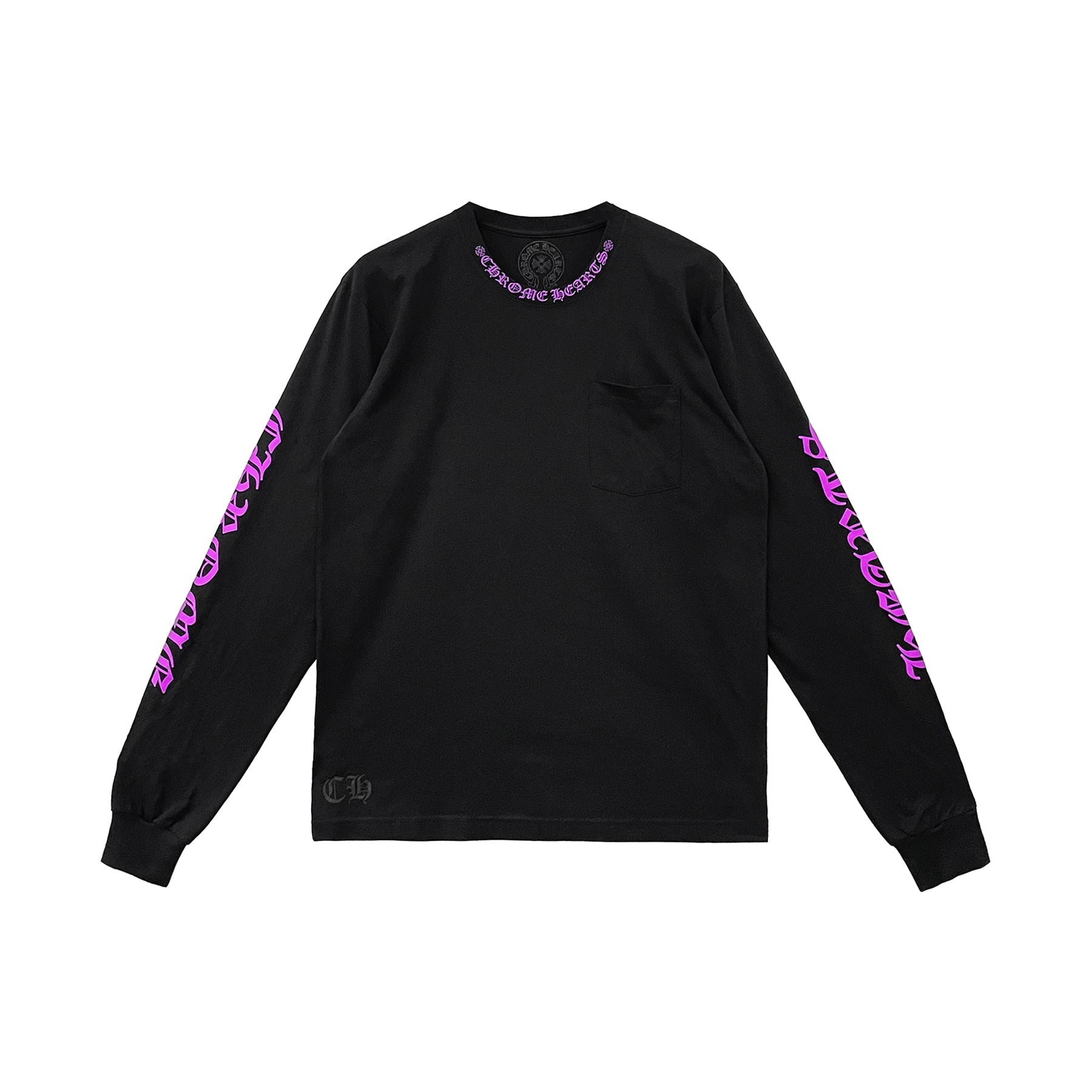 Chrome Hearts Purple Letter Collar Long Sleeve Tee -SRM – SHENGLI