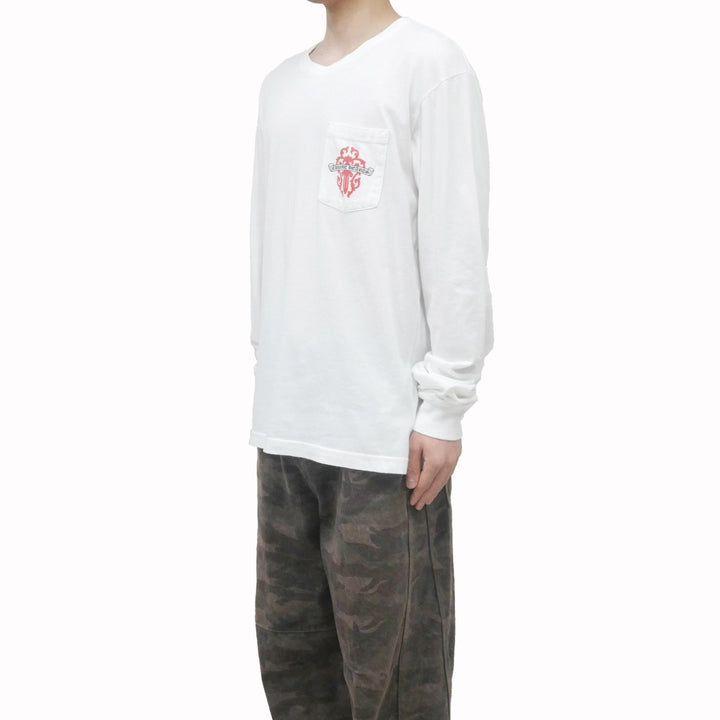 Chrome Hearts Red Dagger White Long Sleeve T-Shirt Tee - SHENGLI ROAD MARKET