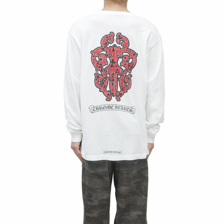 Chrome Hearts Red Dagger White Long Sleeve T-Shirt Tee - SHENGLI ROAD MARKET