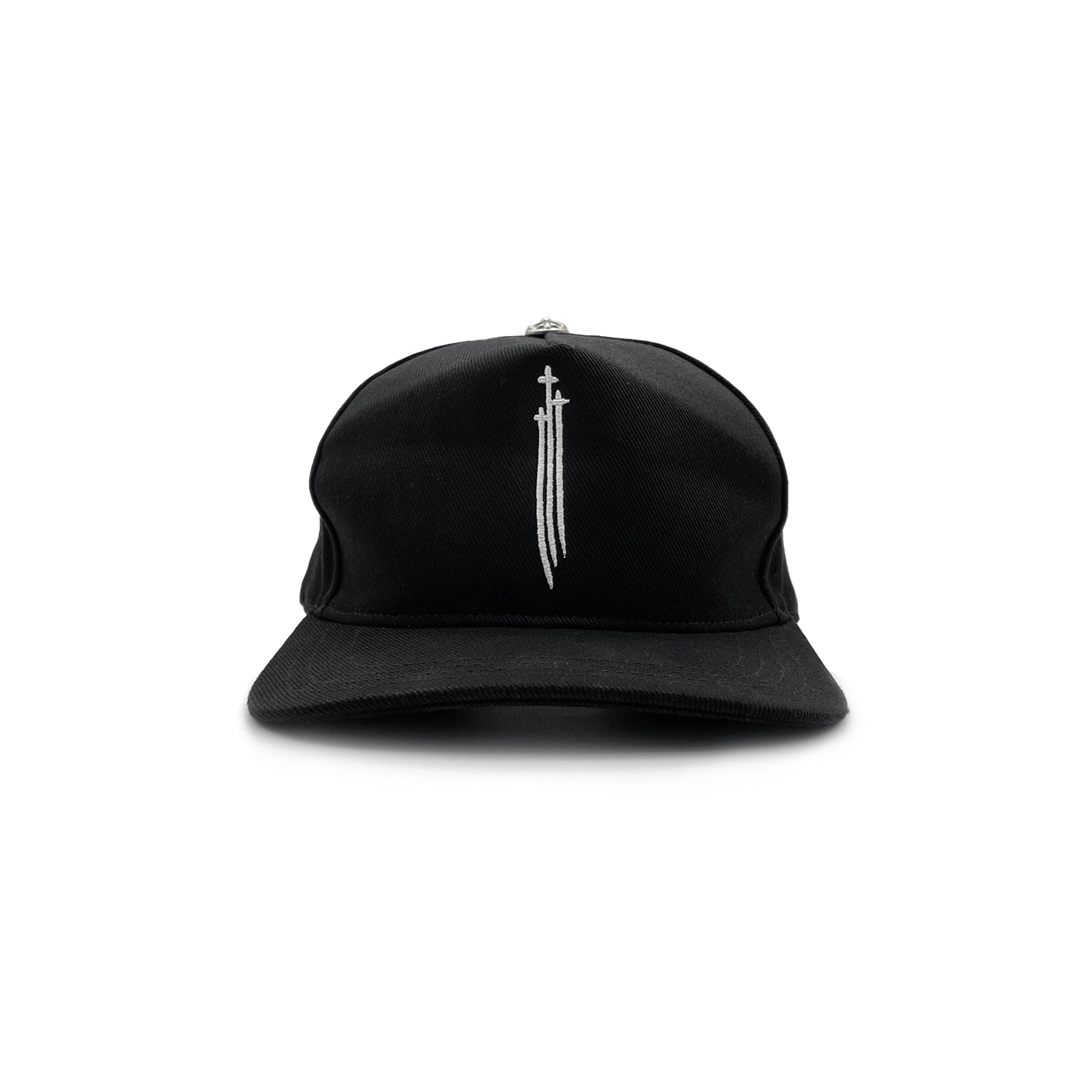 Chrome Hearts RS3 Triple Cross Embriodered Black Baseball Cap