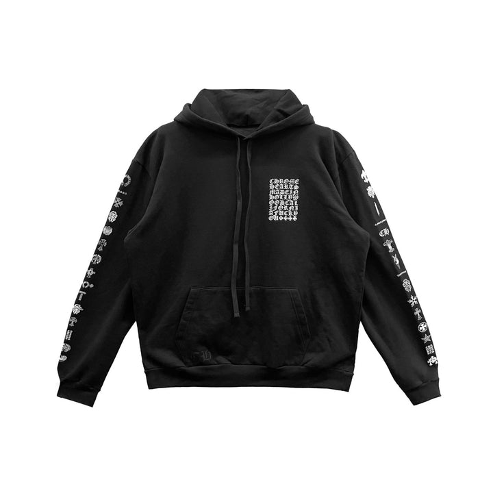 Chrome Hearts Script Logo Black Pullover Hoodie - SHENGLI ROAD MARKET