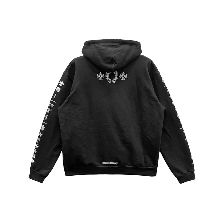 Chrome Hearts Script Logo Black Pullover Hoodie - SHENGLI ROAD MARKET