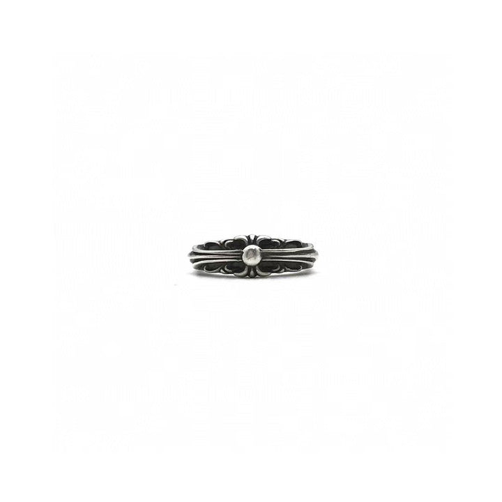 Chrome Hearts Silver Baby Classic Floral Cross Ring - SHENGLI ROAD MARKET