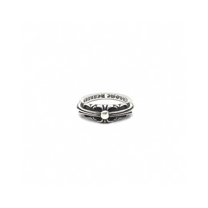 Chrome Hearts Silver Baby Classic Floral Cross Ring - SHENGLI ROAD MARKET