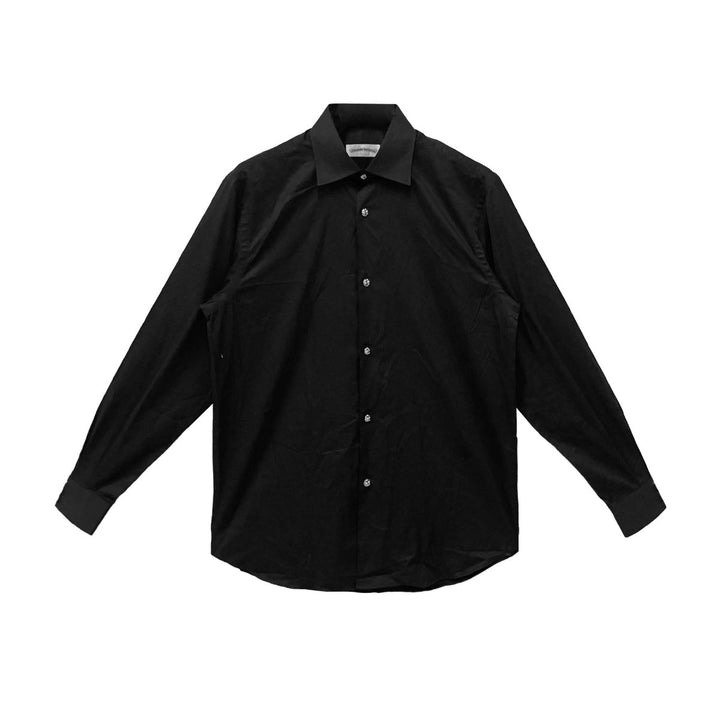 Chrome Hearts Silver BS Fleur Buttons Black Shirt - SHENGLI ROAD MARKET