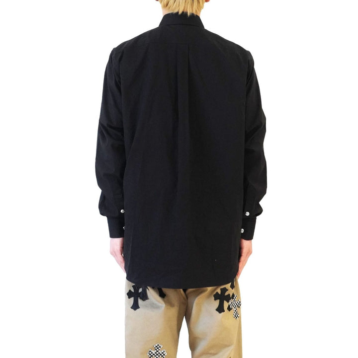 Chrome Hearts Silver BS Fleur Buttons Black Shirt - SHENGLI ROAD MARKET