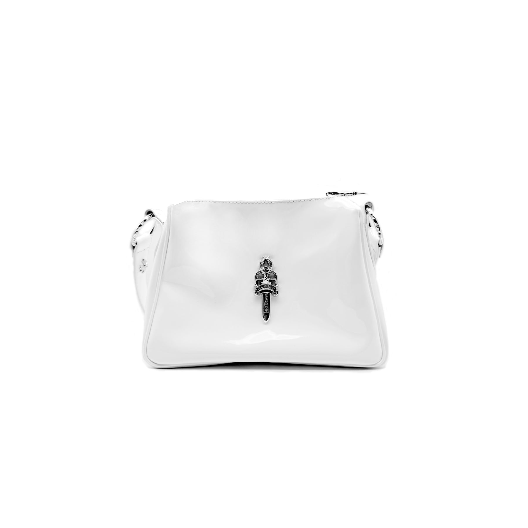 Chrome Hearts Silver Dagger Patent Leather Cross Chicken Nugget
