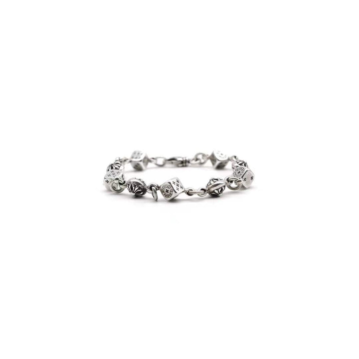 Chrome Hearts Silver Dice Cross Ball CH Lobster Clasp Bracelet - SHENGLI ROAD MARKET