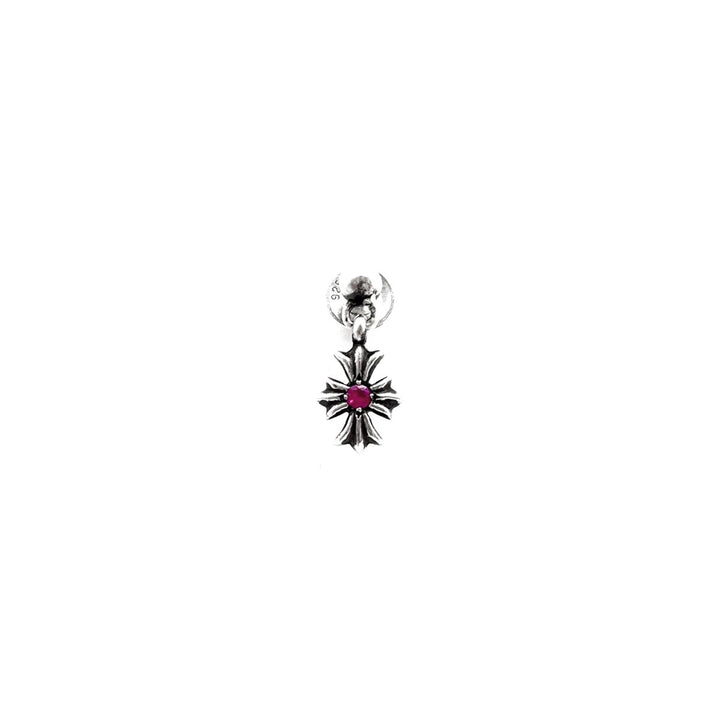 Chrome Hearts Silver Pink Saph Tiny E Plus Earring Drop - SHENGLI ROAD MARKET