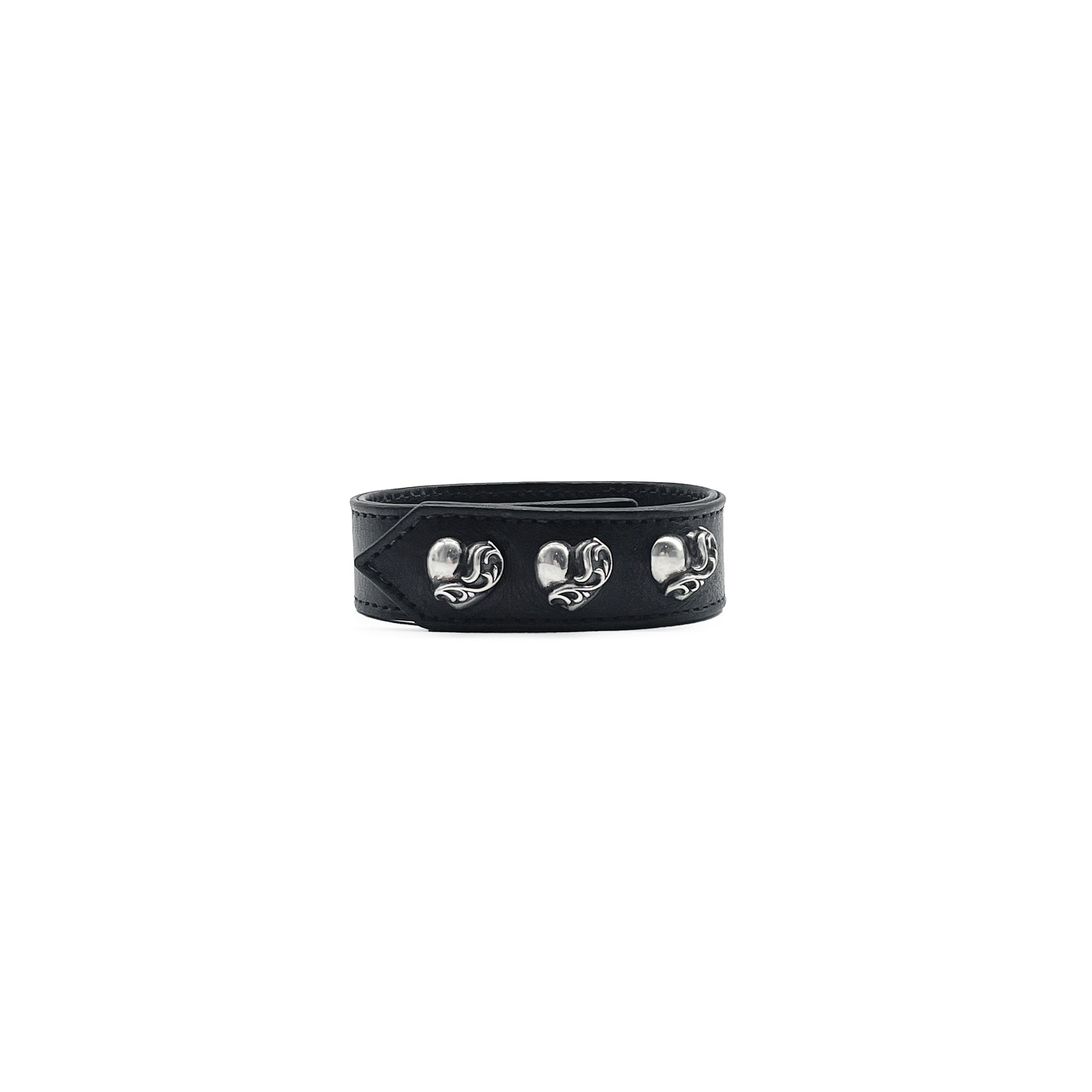 Chrome Hearts Silver Vine Heart Leather Bracelet - SRM – SHENGLI