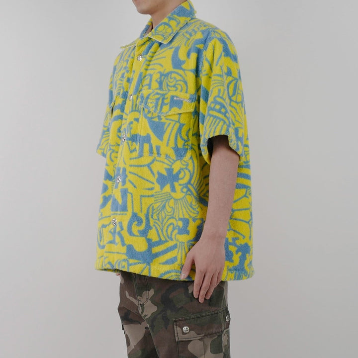 Chrome Hearts Towel Silver Button Short Sleeve Shirt - SHENGLI ROAD MARKET