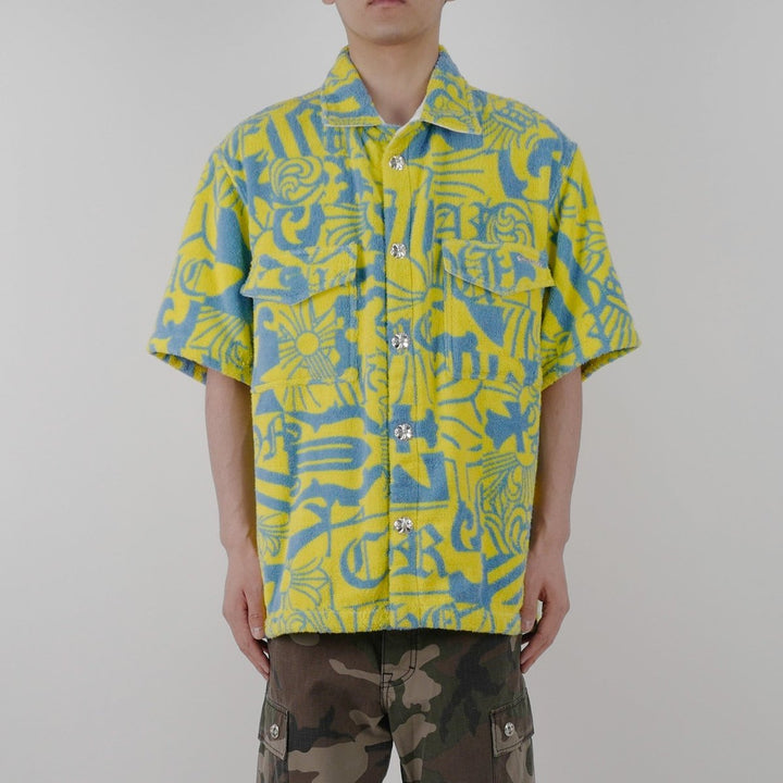 Chrome Hearts Towel Silver Button Short Sleeve Shirt - SHENGLI ROAD MARKET