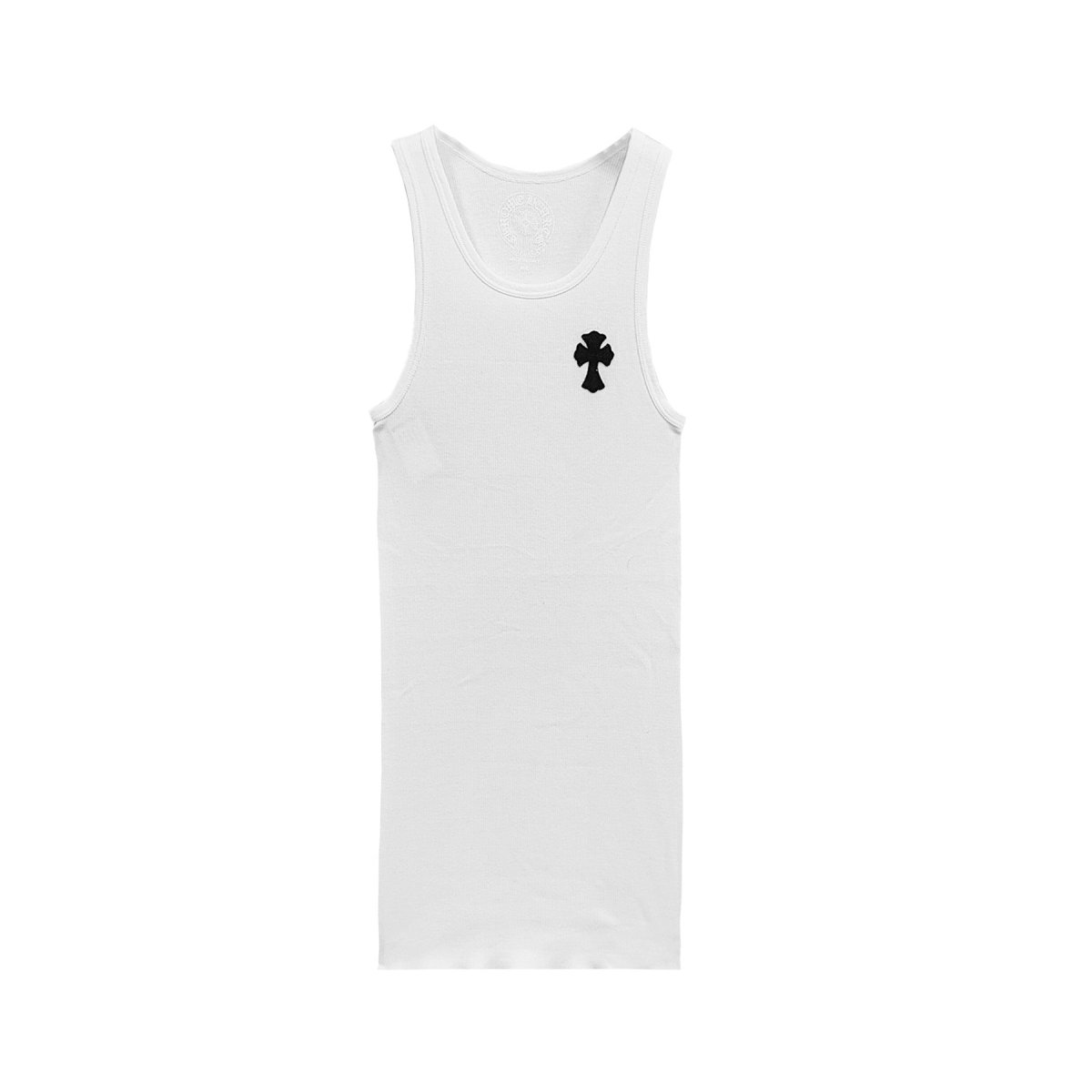 Chrome Hearts White Beaded Cross Leather Logo Tank Top - SRM