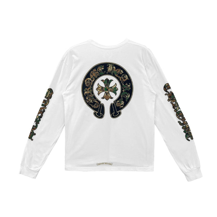 Chrome Hearts White Camo Triple Cross Horseshoe Long Sleeve Shirt - SHENGLI ROAD MARKET