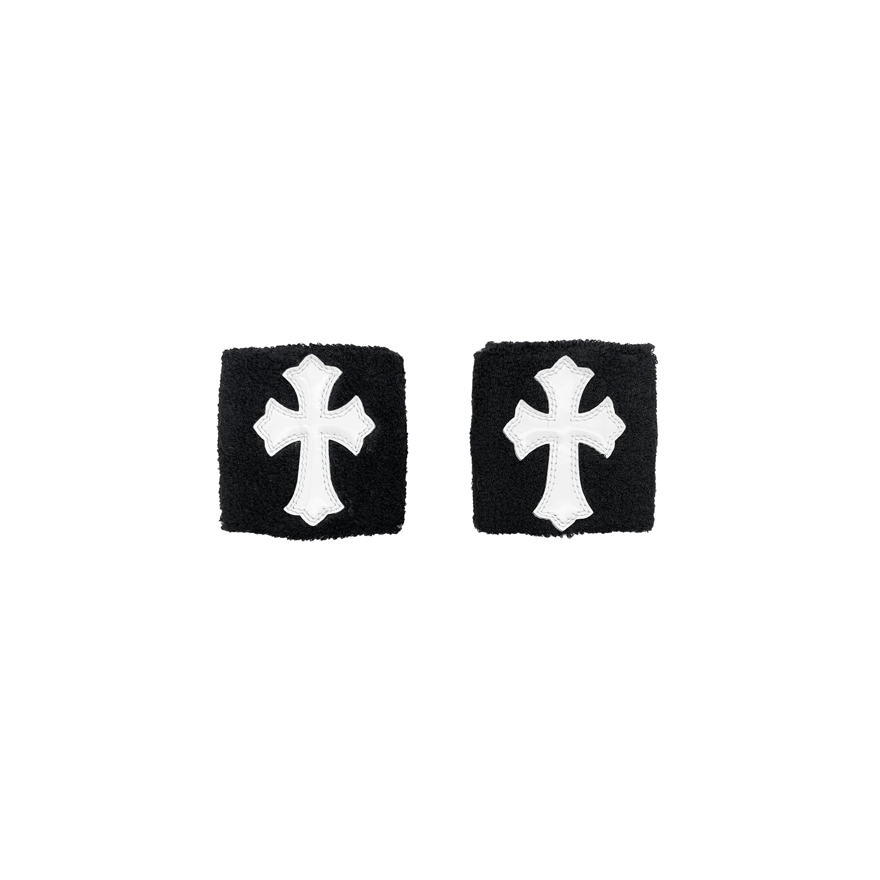 Chrome Hearts White Patent Leather Cemetery Cross Patch Sweatbands