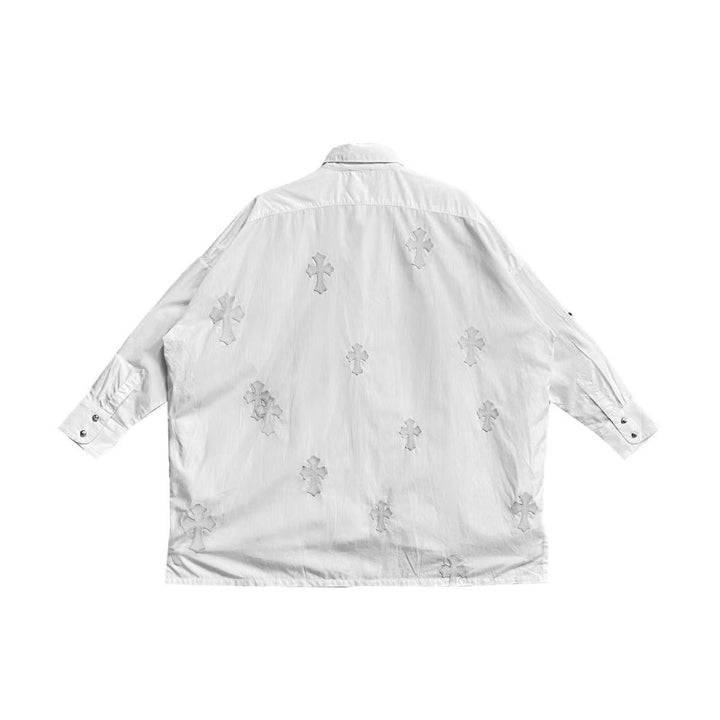 Chrome Hearts White Patent Leather Cross Relax fit Shirt - SHENGLI ROAD MARKET