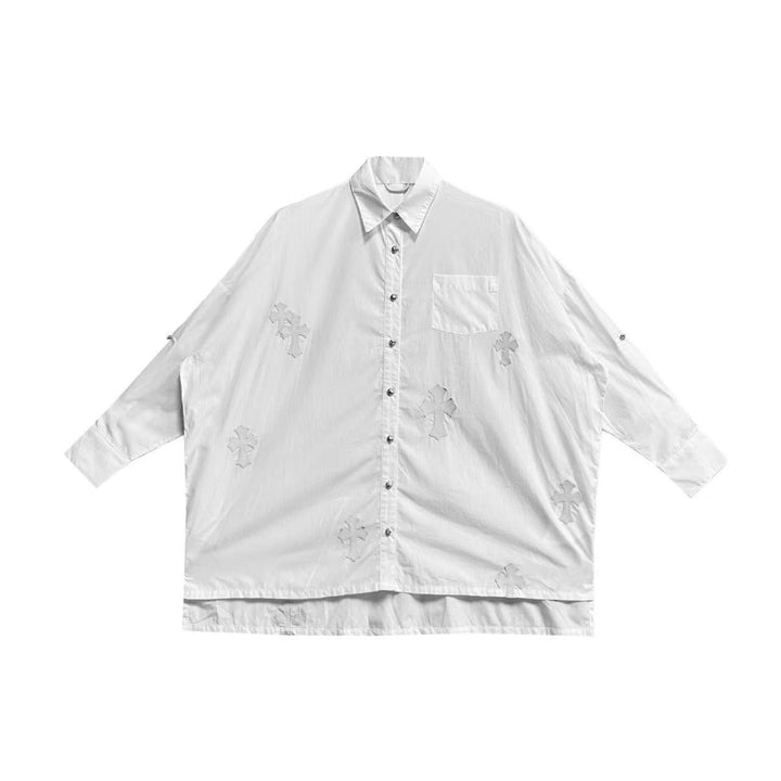 Chrome Hearts White Patent Leather Cross Relax fit Shirt - SHENGLI ROAD MARKET