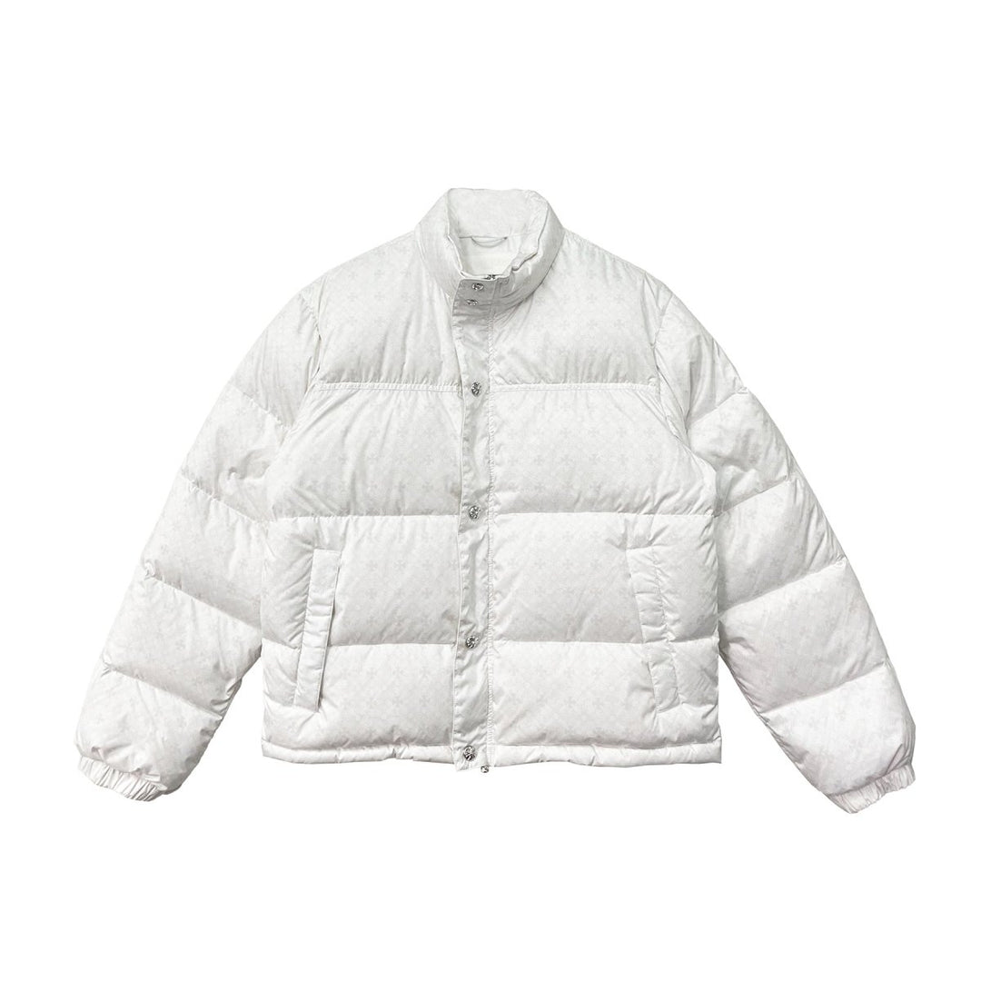 Chrome Hearts White Tonal Monogram Puffer Down Jacket - SHENGLI ROAD MARKET