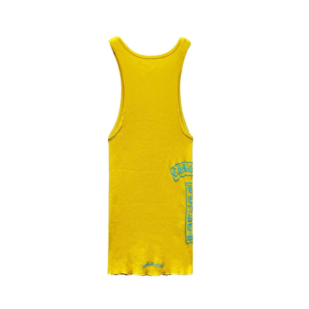 Chrome Hearts Yellow T-Bar Script Logo Tank Top - SHENGLI ROAD MARKET