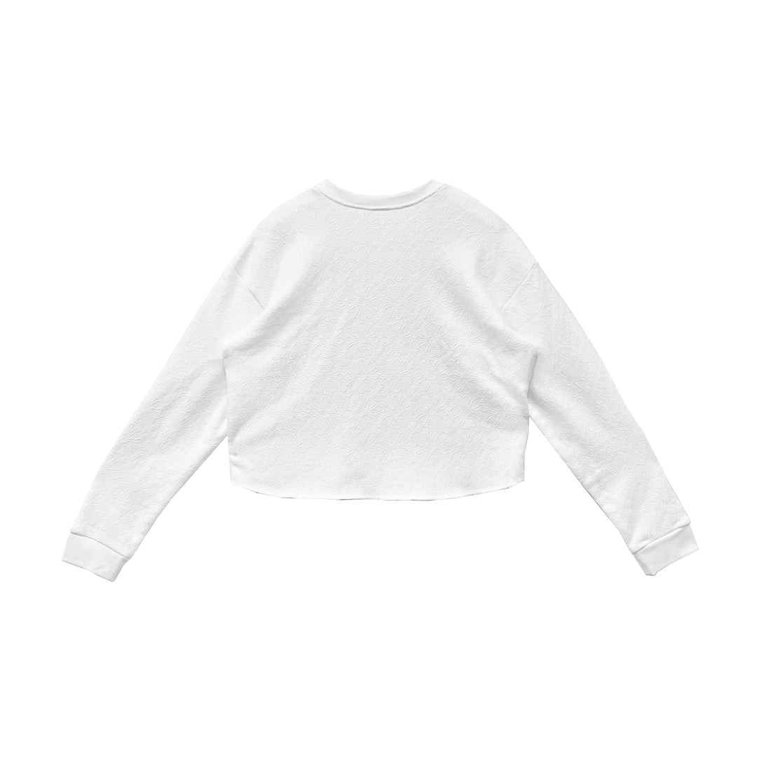 Chrome Hearts Tonal Monogram Cross White Cropped Sweatshirt