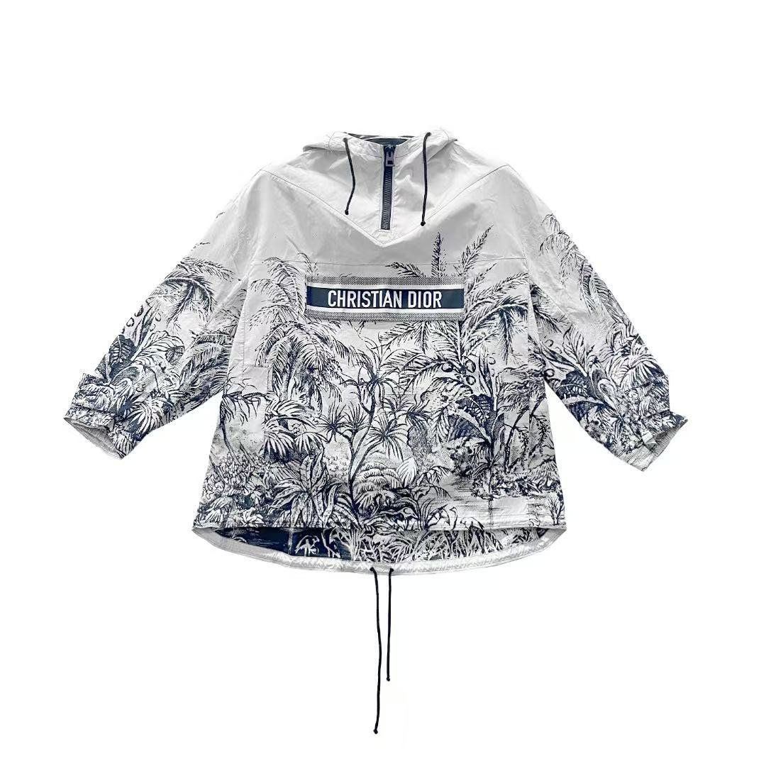 Dior Runway Toile de Jouy Hooded Half-Zip Anorak Jacket - SRM